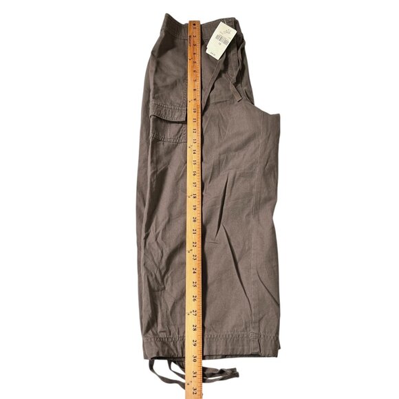 NEW J.Jill Womens Brown Drawstring Waist Wide Leg Cropped Utility Pants Size 10 - Picture 8 of 12